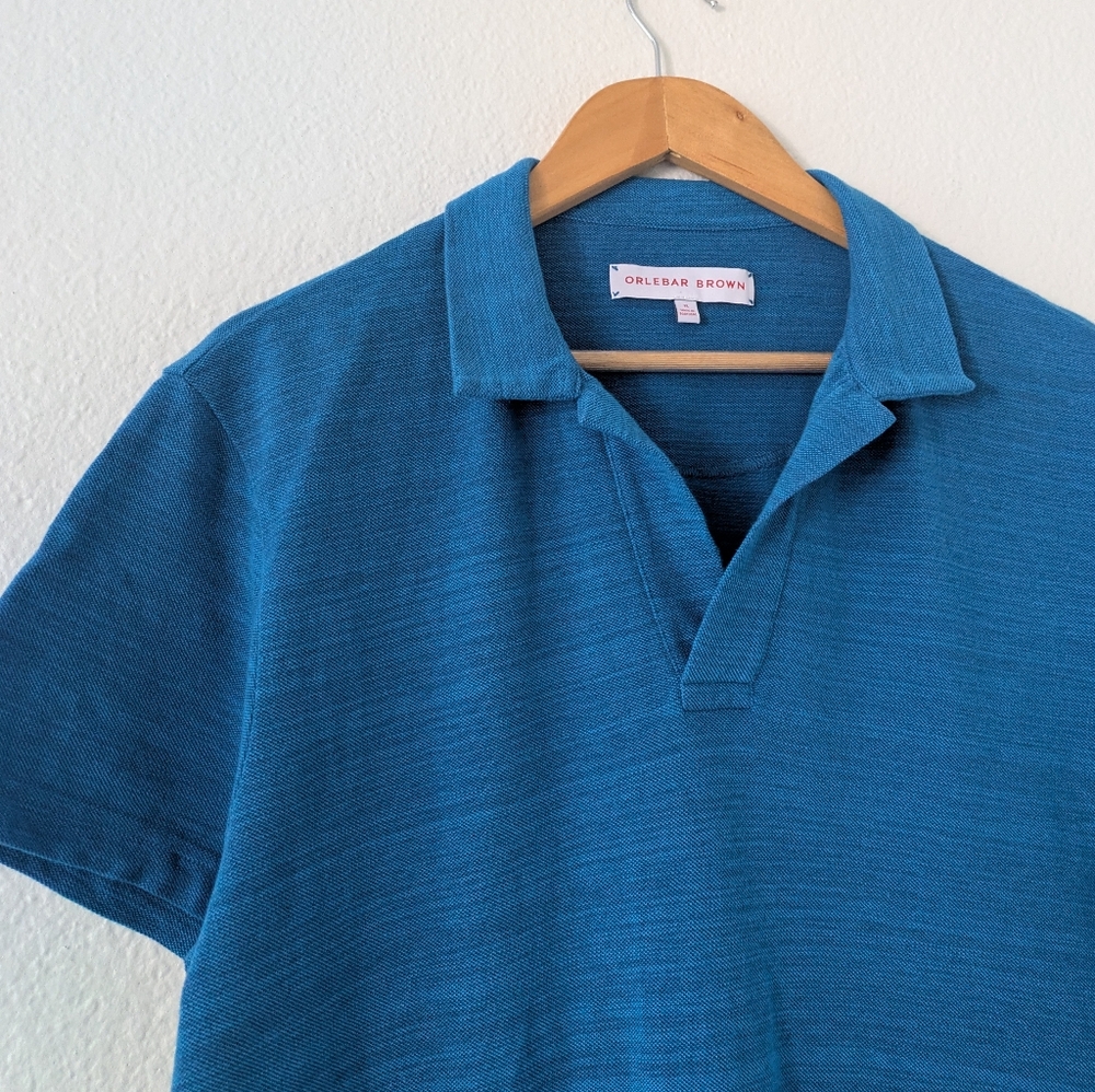 Orlebar Brown Pique Knit Johnny Collar Polo Shirt